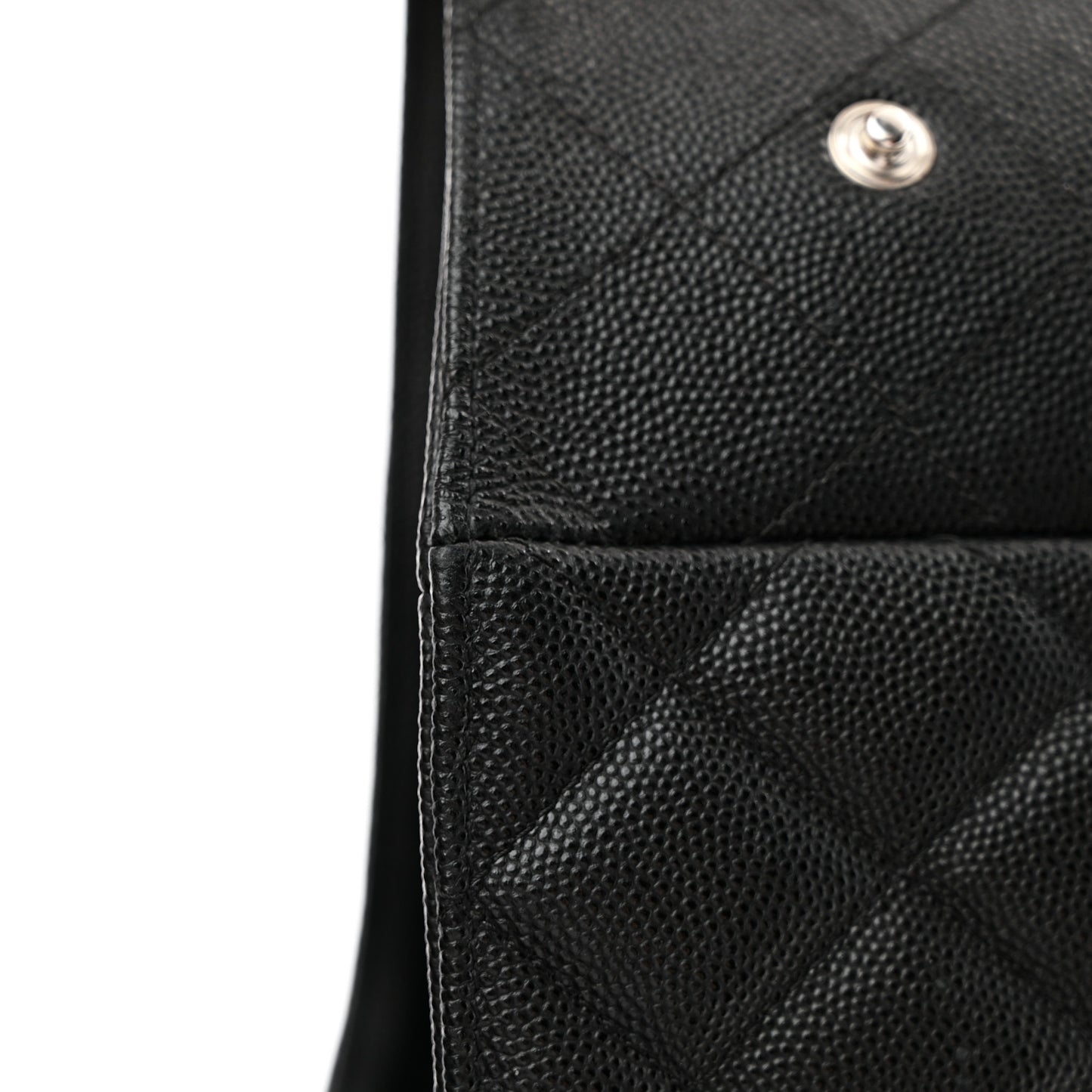 Caviar Quilted Large Shopping Tote Black