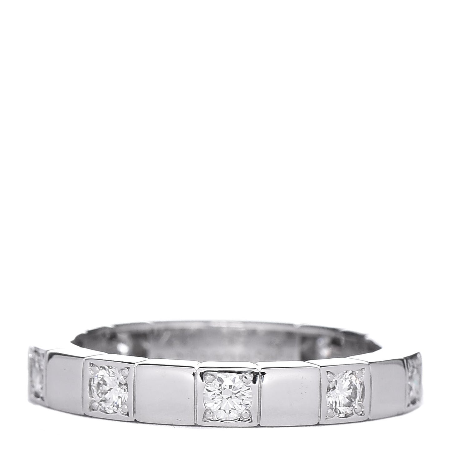18K White Gold Diamond Lanieres Half Eternity Band Ring 49 5