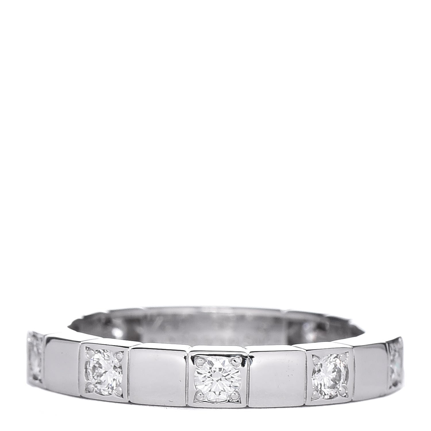 Cartier 18K White Gold Diamond Lanieres Half Eternity Band Ring 49 5 1 of 5