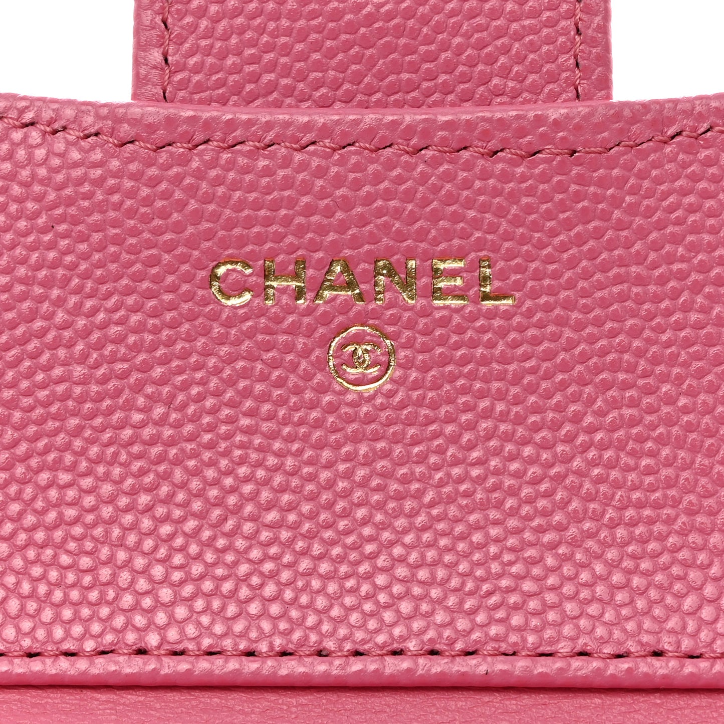 Caviar Quilted Compact Flap Wallet Pink