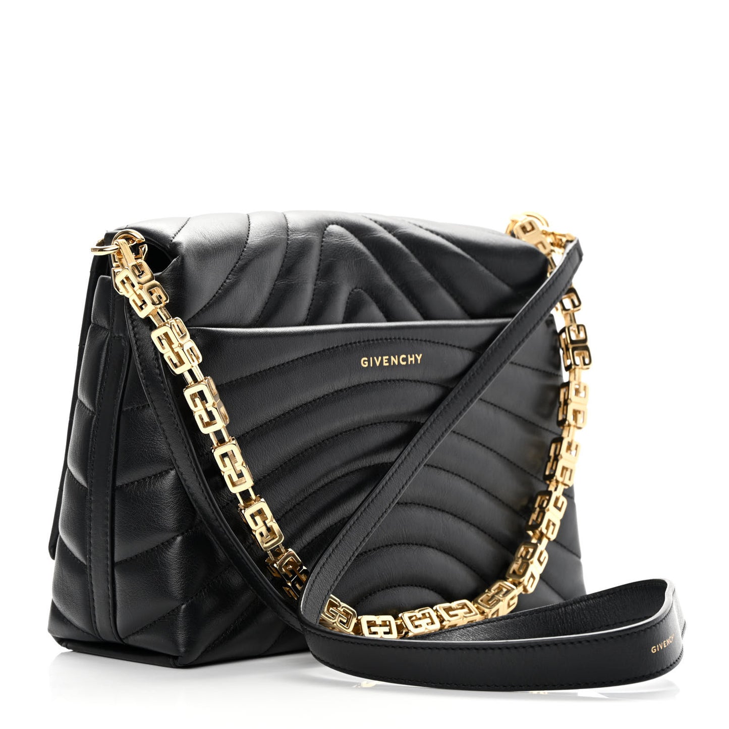 Calfskin Quilted Medium 4G Shoulder Bag Black