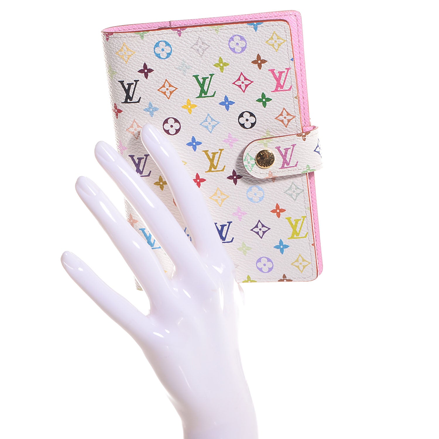 Louis Vuitton Monogram Multicolor Small Ring Agenda Cover White Litchi 2 of 8