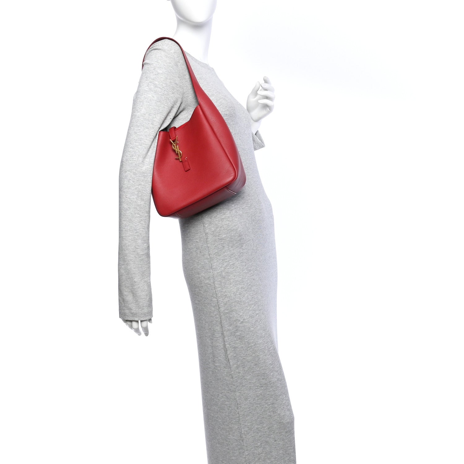 Saint Laurent Smooth Calfskin Small Le 5 A 7 Soft Hobo Red Danger 2 of 10