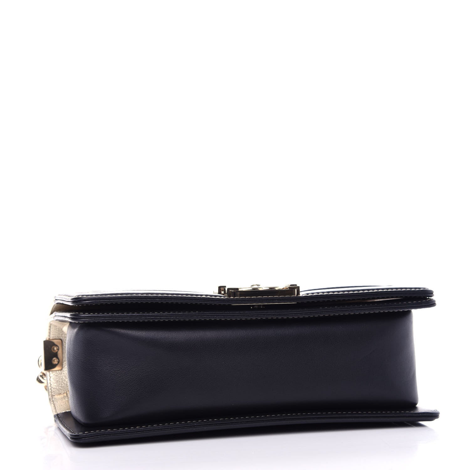 Chanel Metallic Goatskin Calfskin Medium Boy Flap Gold Black 4 of 10
