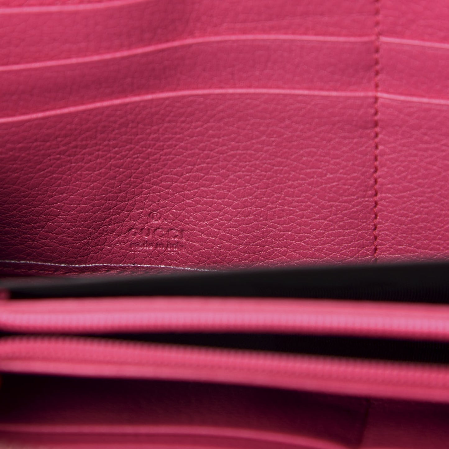 Grained Calfskin Logo Zip Around Wallet Box Pink Green