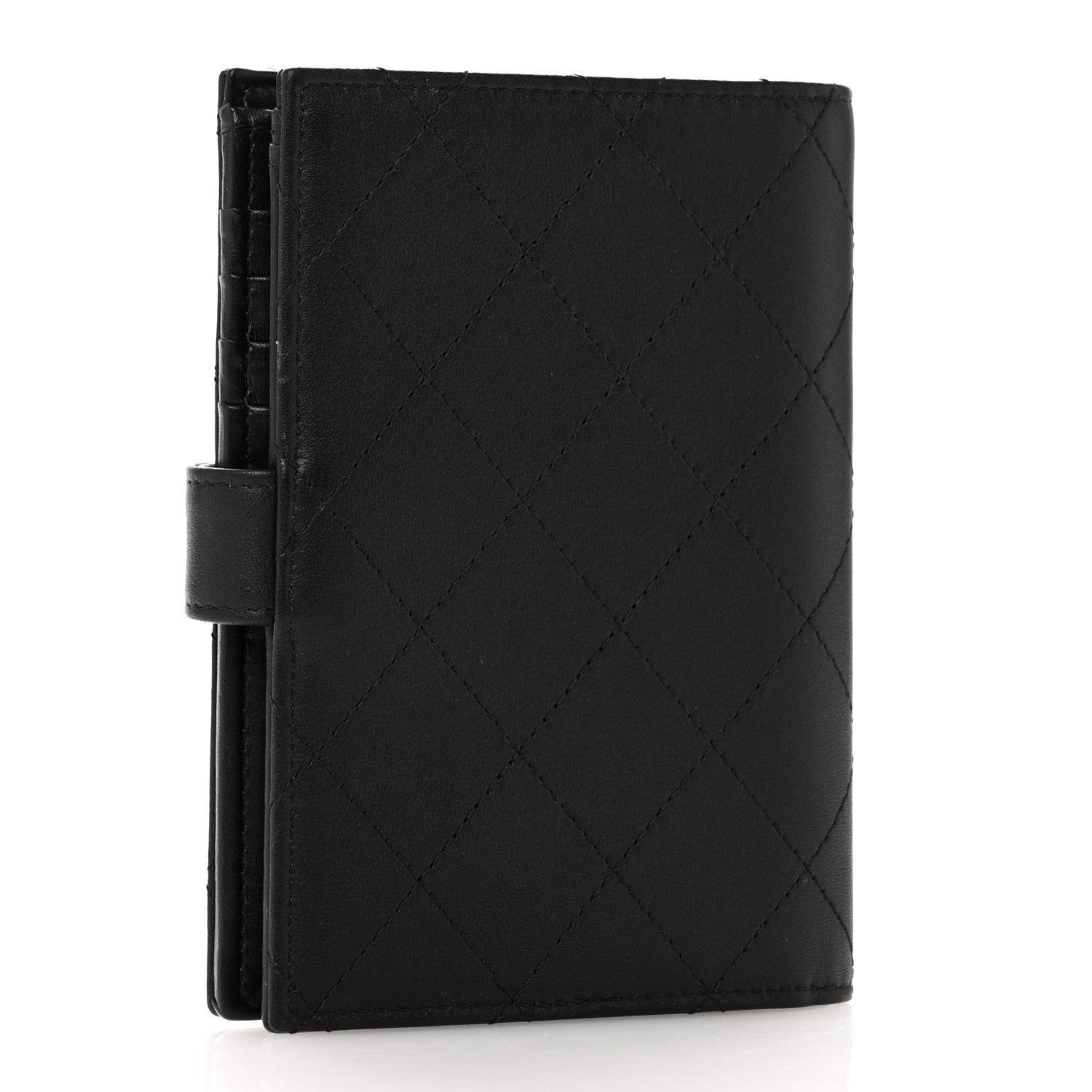 Chanel Grained Calfskin Quilted passport Holder Wallet So Black 3 of 10