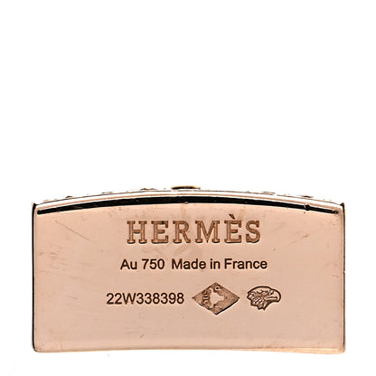 Hermes 18K Rose Gold Diamond Kelly Amulettes Pendant Necklace 5 of 6