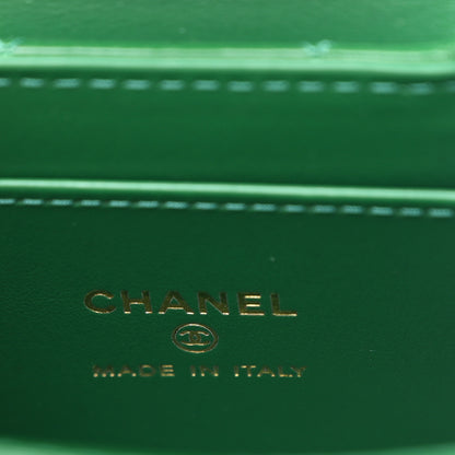 Chanel Shiny Aged Calfskin Quilted Mini Nano Kelly Shopper Green 6 of 10