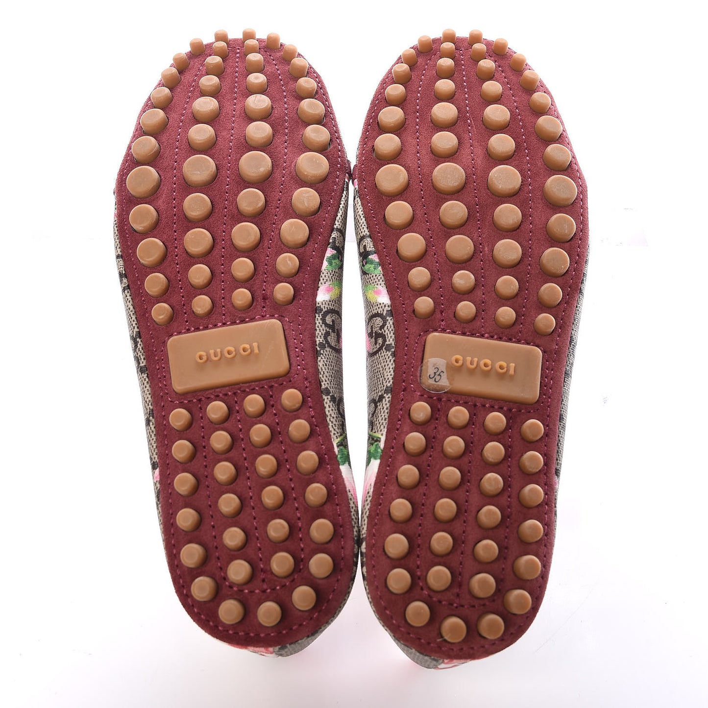 GG Supreme Monogram Blooms Ballet Flats 35 Beige Multicolor Dry Rose