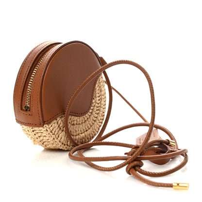 Saint Laurent Raffia Round Camera Bag Beige Naturel 2 of 8