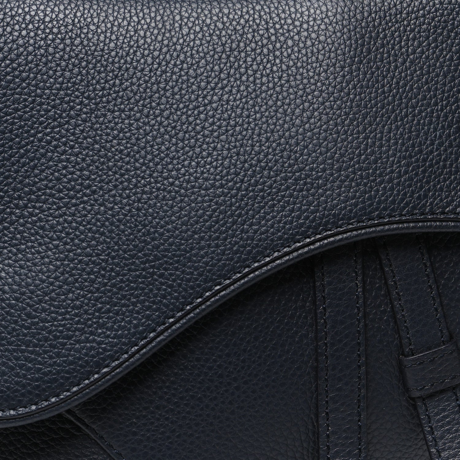 Christian Dior Grained Calfskin Saddle Bag Navy Blue 8 of 10