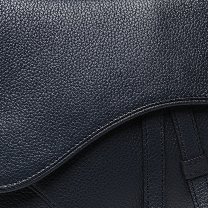 Christian Dior Grained Calfskin Saddle Bag Navy Blue 8 of 10