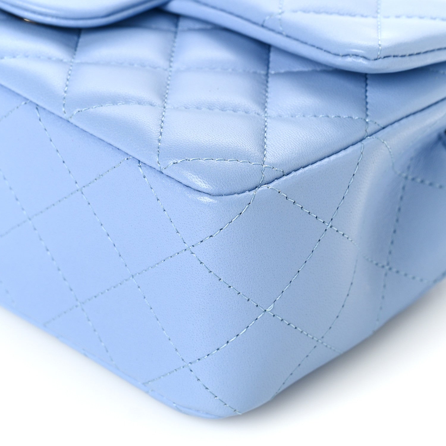 Chanel Lambskin Quilted Mini Rectangular Flap Light Blue 9 of 9