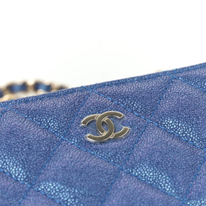 Chanel Iridescent Caviar Quilted Clutch With Chain Dark Blue 6 of 6