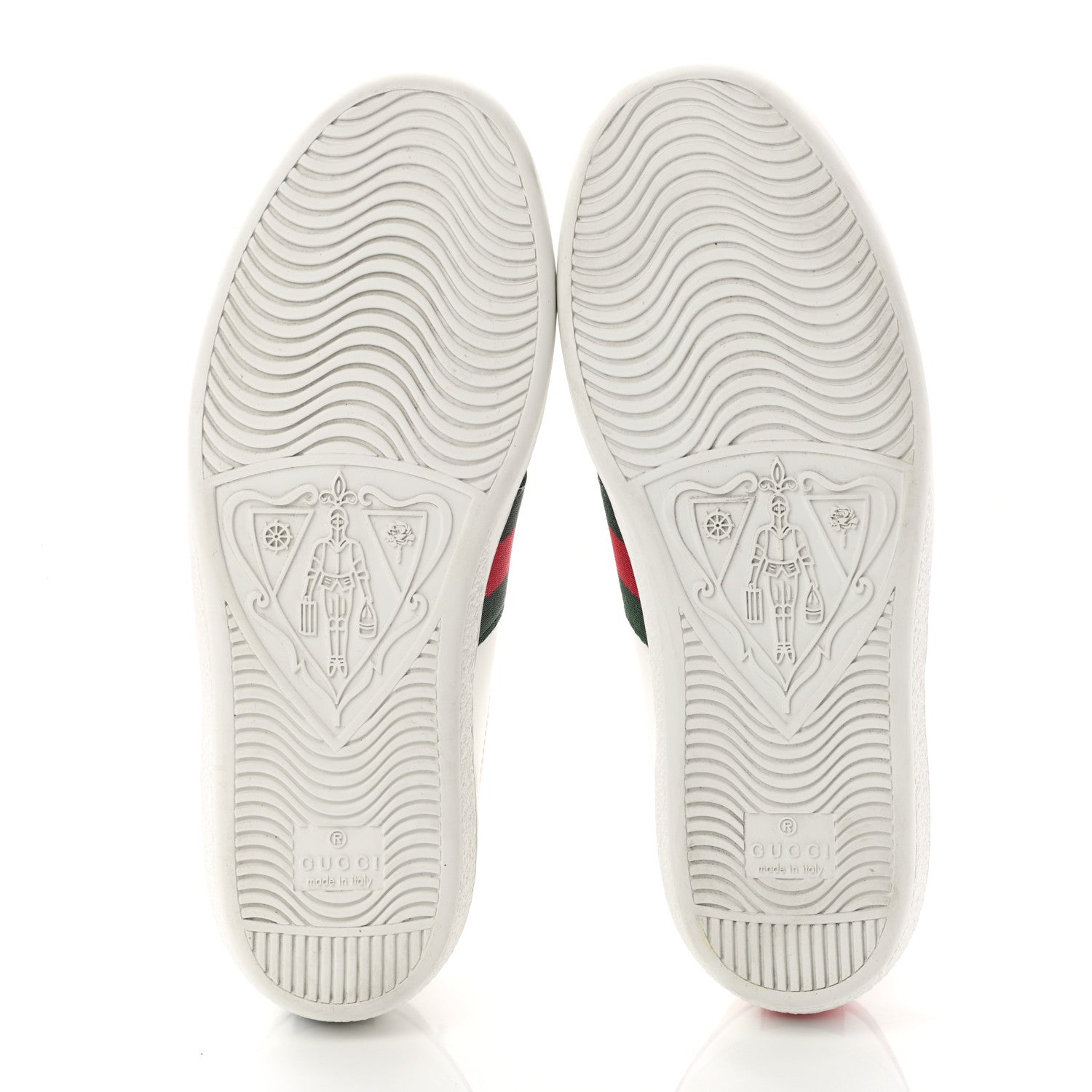 Gucci Calfskin Ayers Bee Embroidered Womens Ace Sneakers 35 White Green 5 of 8