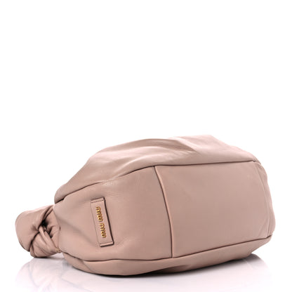 Miu Miu Nappa Knot Top Handle Shoulder Bag Beige 4 of 12