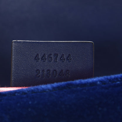 Gucci Velvet Matelasse Mini GG Marmont Shoulder Bag Cobalt Blue 7 of 7