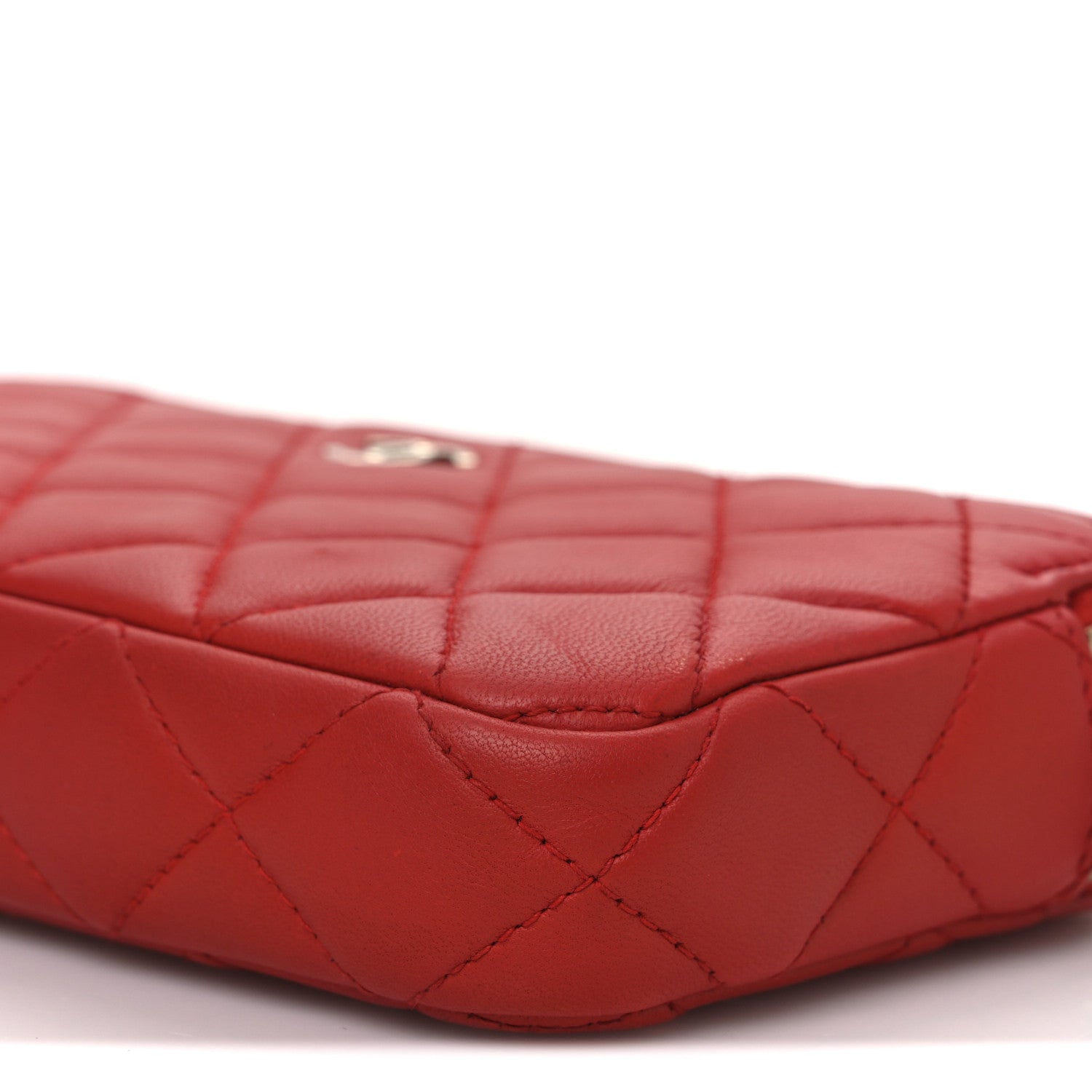 Chanel Lambskin Quilted Small Clutch With Chain Red 12 of 12