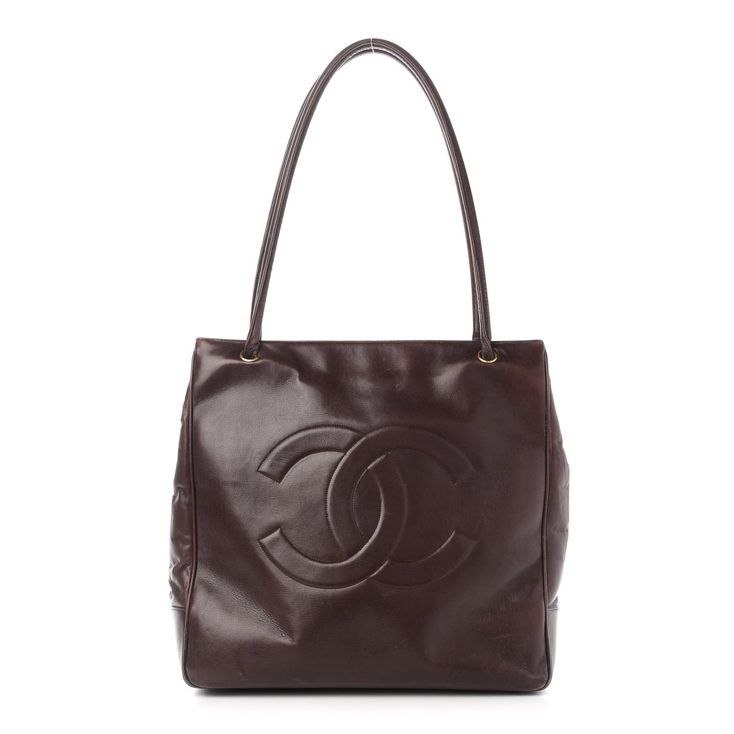 Lambskin CC Shoulder Bag Brown