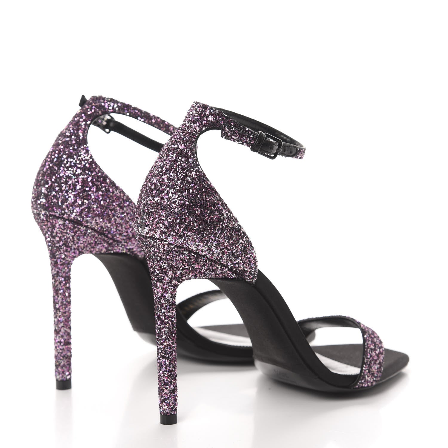 Saint Laurent Glitter Amber 105 Ankle Strap Sandals 38.5 Pink 4 of 8