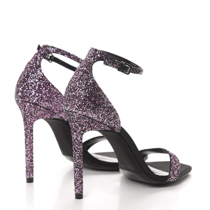 Saint Laurent Glitter Amber 105 Ankle Strap Sandals 38.5 Pink 4 of 8