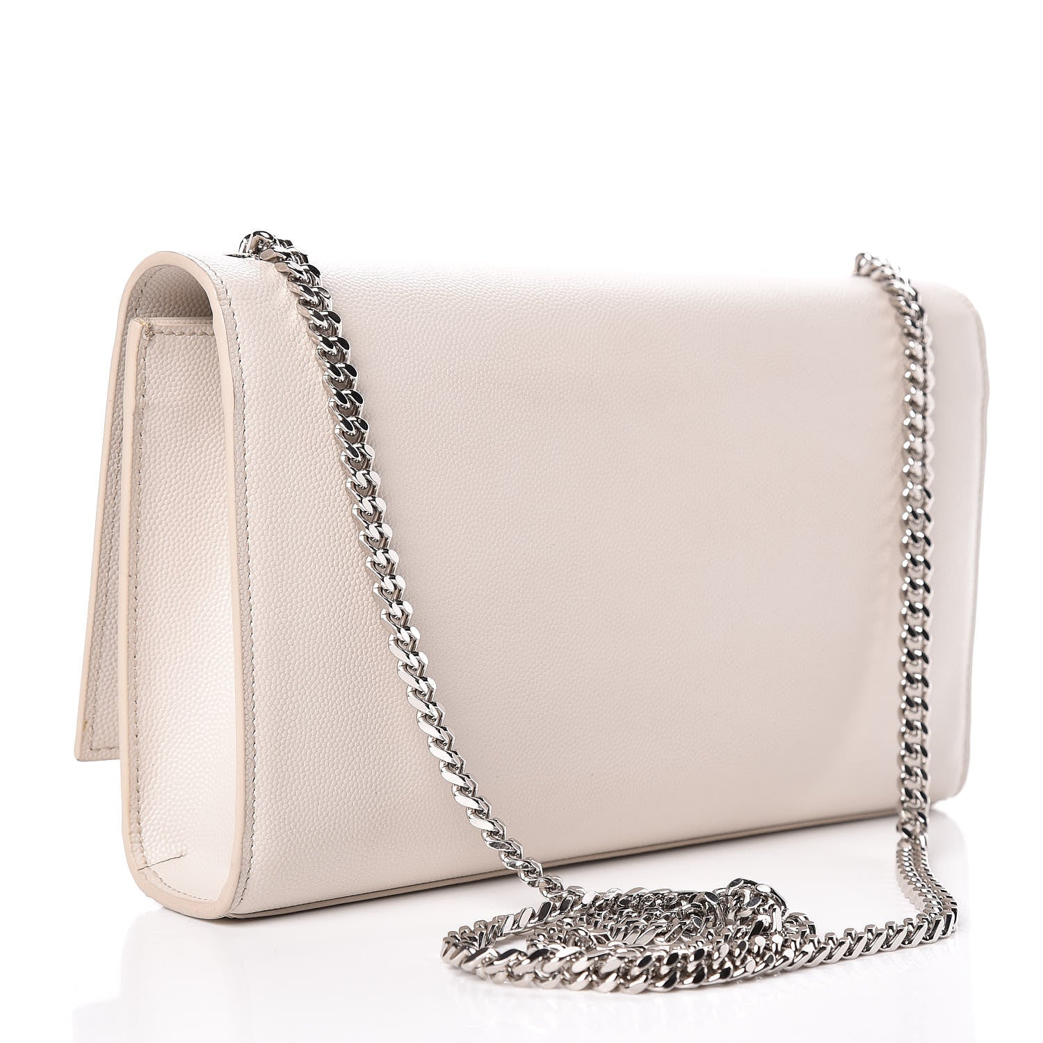 Saint Laurent Grain De Poudre Medium Classic Monogram Kate Satchel Icy White 3 of 11