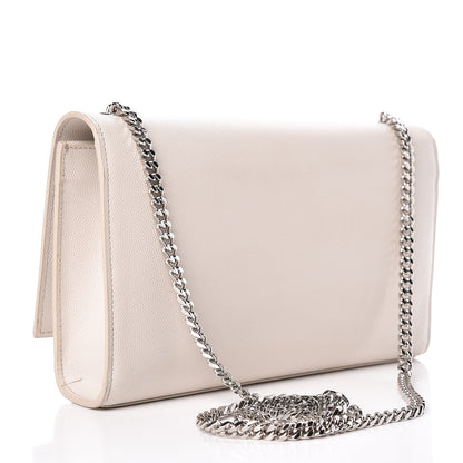 Saint Laurent Grain De Poudre Medium Classic Monogram Kate Satchel Icy White 3 of 11