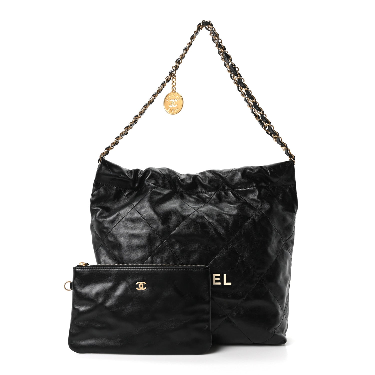 Chanel Calfskin Quilted Small Chanel 22 Black 3 of 11