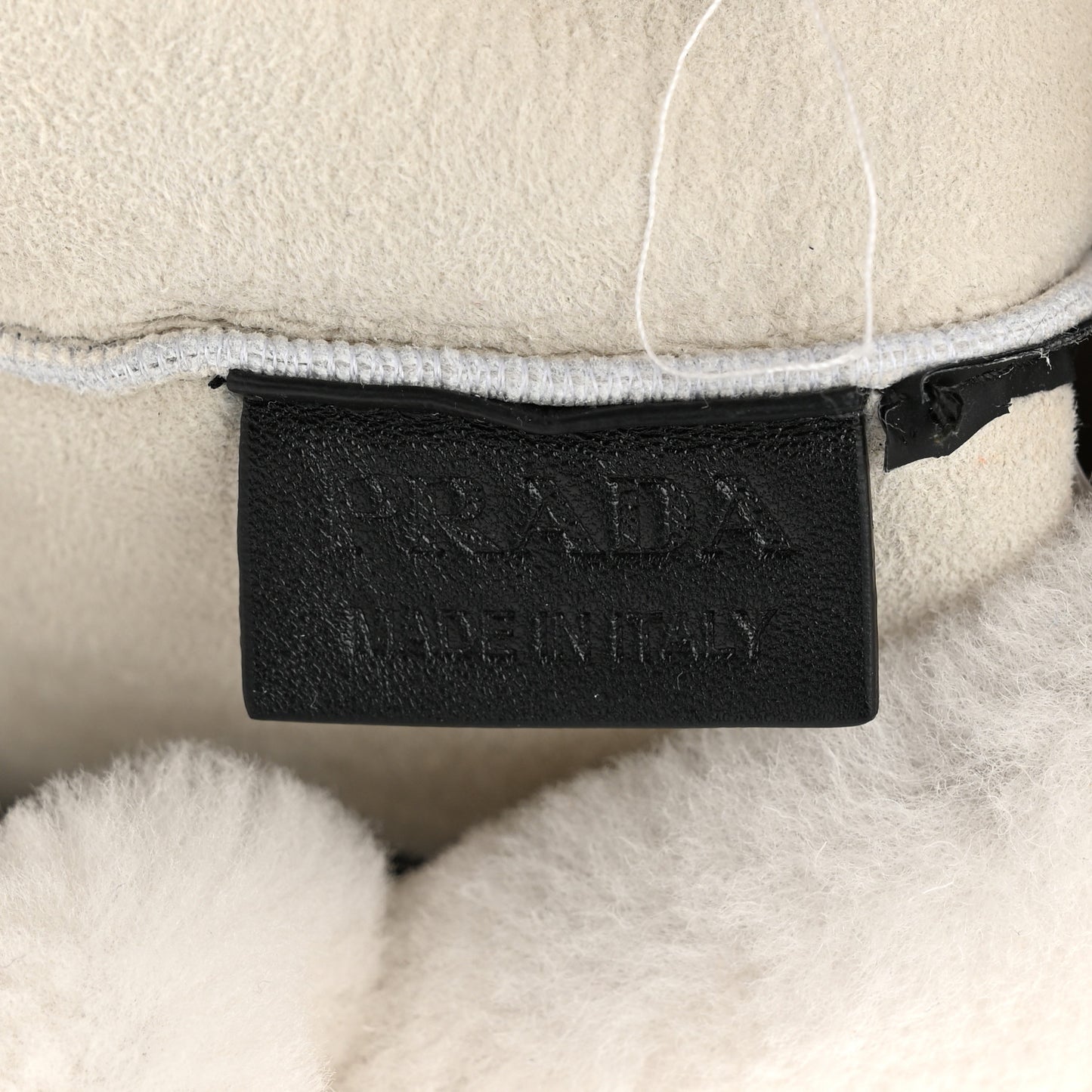 Shearling Logo Tote White Black