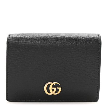 Gucci Pebbled Calfskin GG Marmont Card Case Black 2 of 14