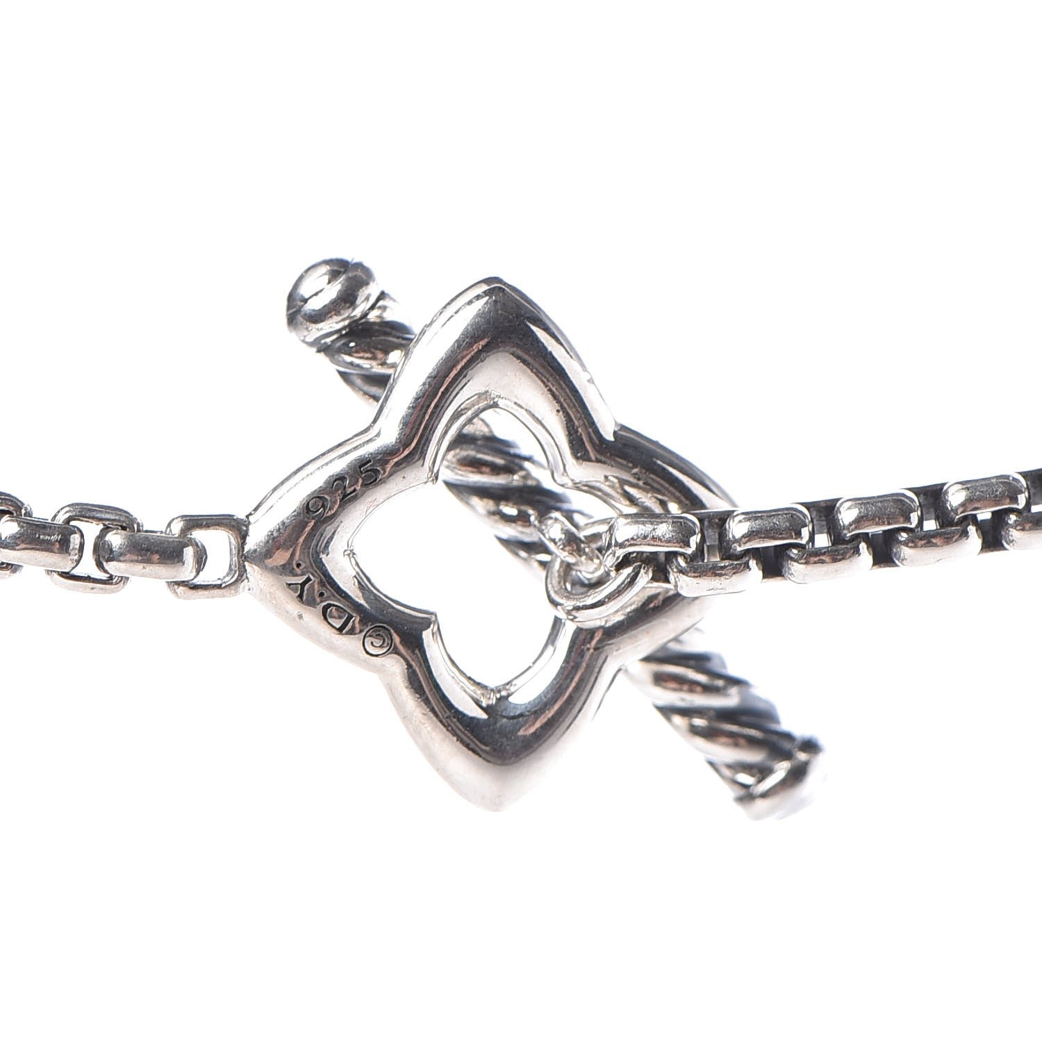 David Yurman Sterling Silver 25mm Quatrefoil Chain Necklace 8 of 8