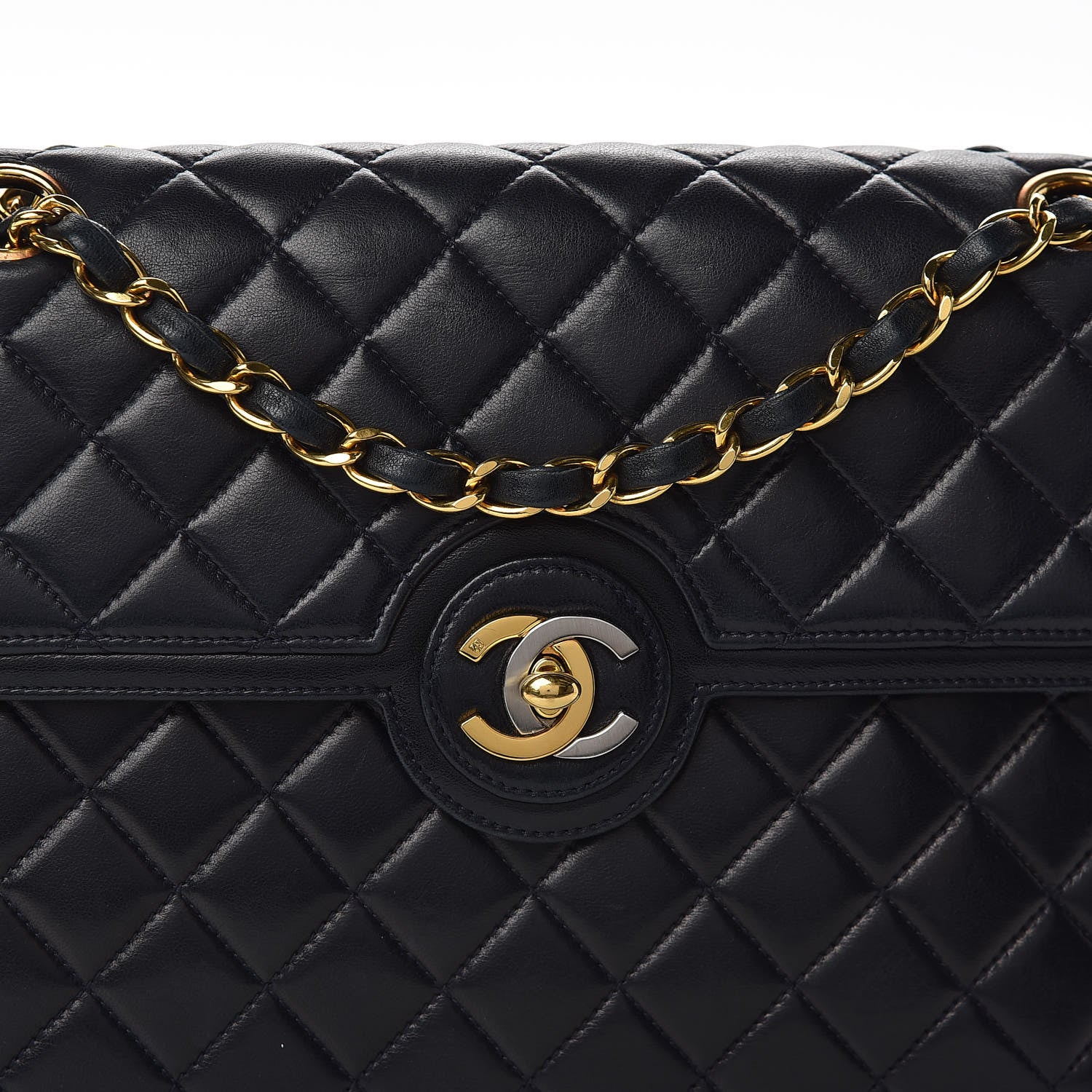 Chanel Lambskin Quilted Medium Single Flap Navy Blue 9 of 9
