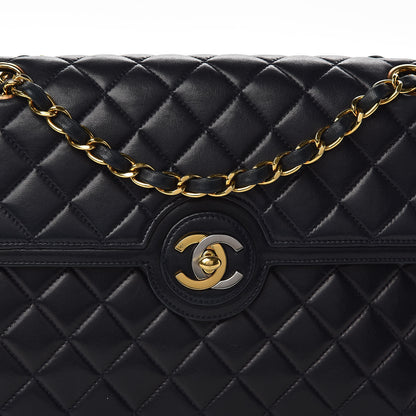 Chanel Lambskin Quilted Medium Single Flap Navy Blue 9 of 9