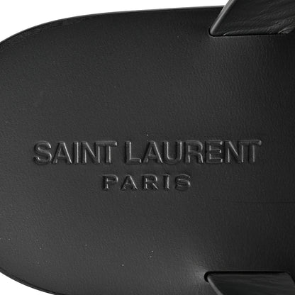 Saint Laurent Patent Calfskin Mens Cassandra Monogram Sandals 43 Black 7 of 9