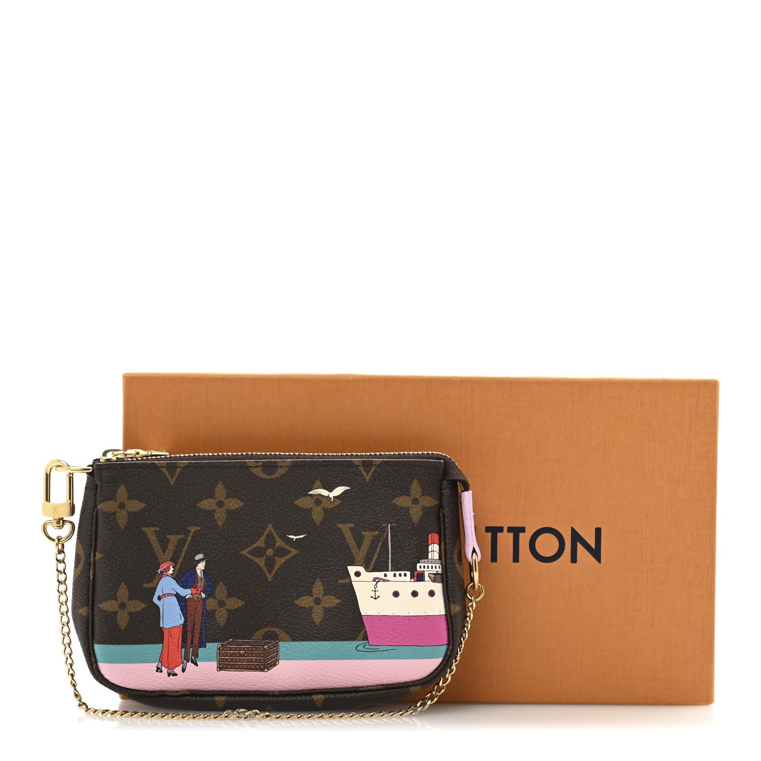 Louis Vuitton Monogram 2016 Christmas Animation Mini Pochette Accessories Rose Ballerine 9 of 9