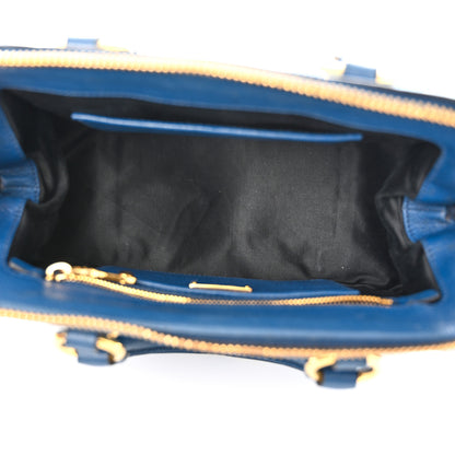 Miu Miu Goatskin Madras Bi-Color Bowling Bag Cobalto Marea 5 of 8