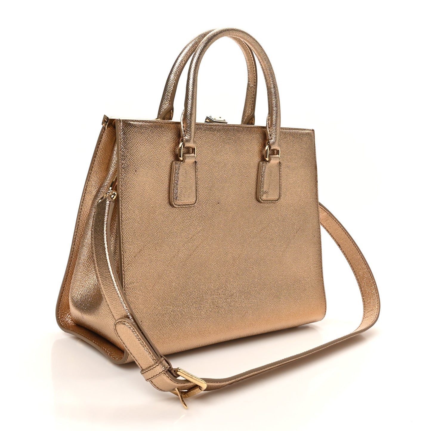Metallic Dauphine Medium Frame Tote Gold