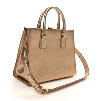 Dolce & Gabbana Metallic Dauphine Medium Frame Tote Gold 3 of 9