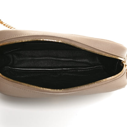 Saint Laurent Grain De Poudre Matelasse Monogram Mini Lou Camera Bag Dark Beige 5 of 10