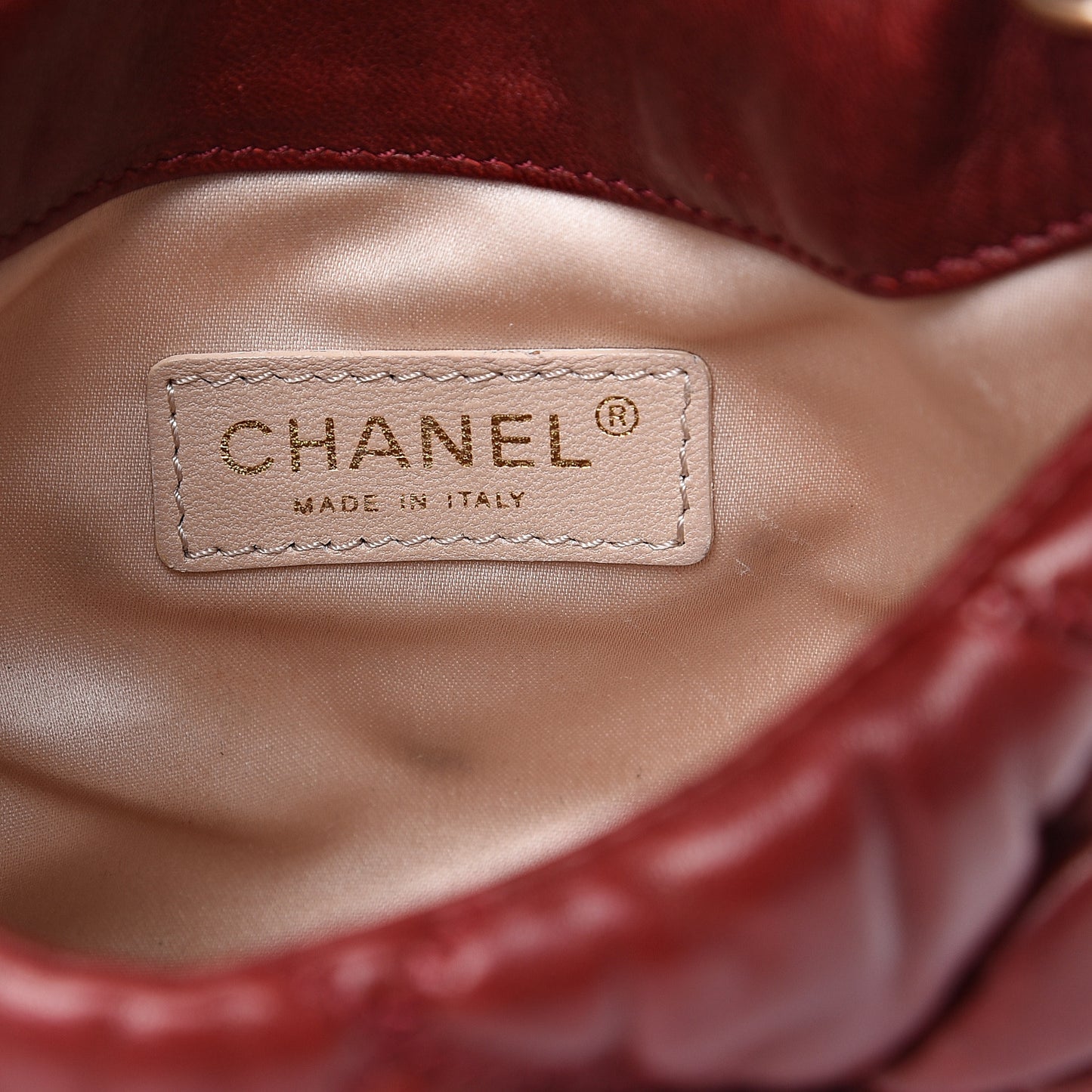 Lambskin Mini Bubble Quilt Flap Bordeaux