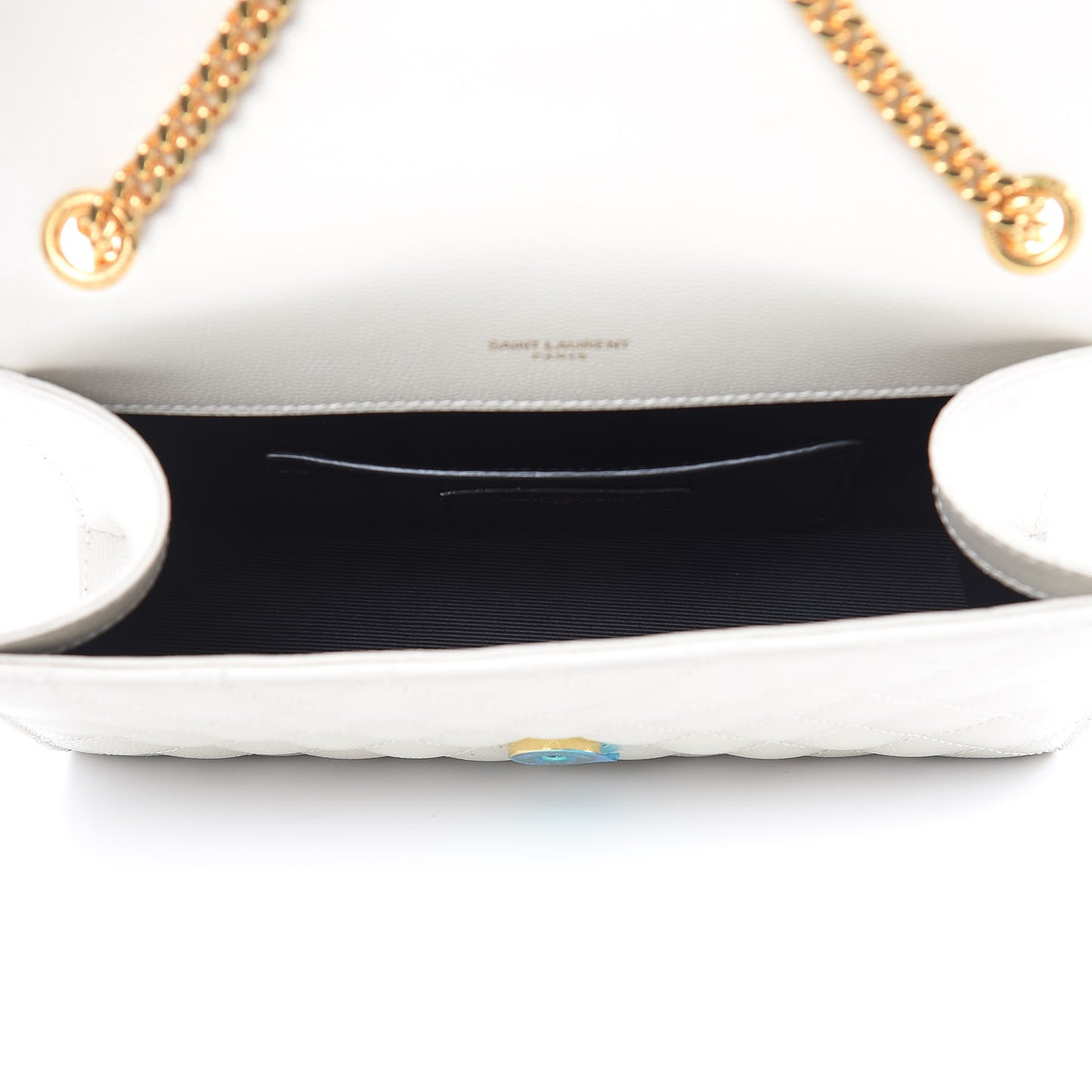 Grain De Poudre Textured Mixed Matelasse Triquilt Small Monogram Satchel Crema Soft