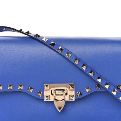 Valentino Garavani Vitello Medium Rockstud Flip Lock Crossbody Bag Acid Blue 13 of 13