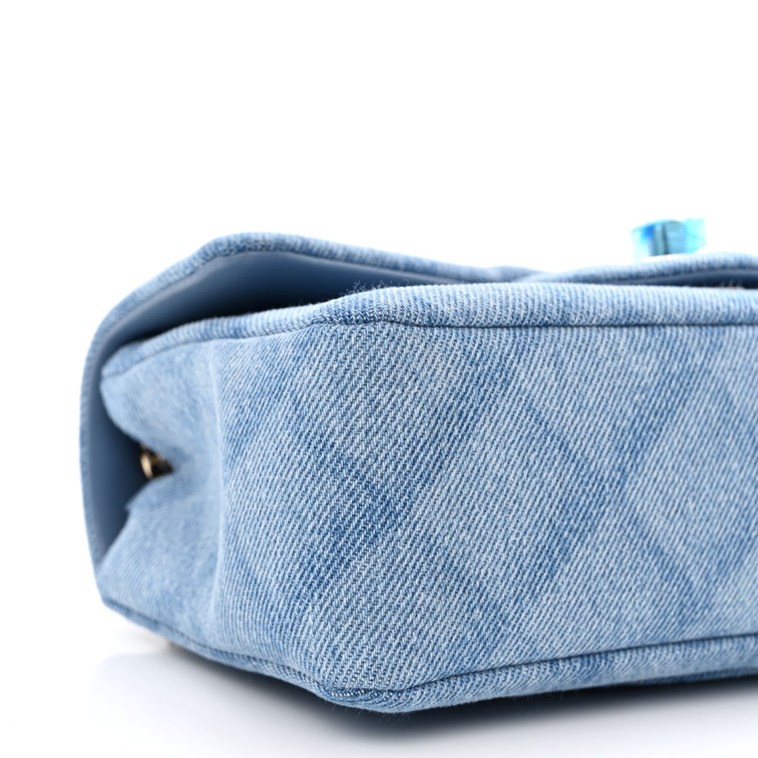Chanel Printed Denim Quilted Mini Rectangular Flap Light Blue 9 of 10