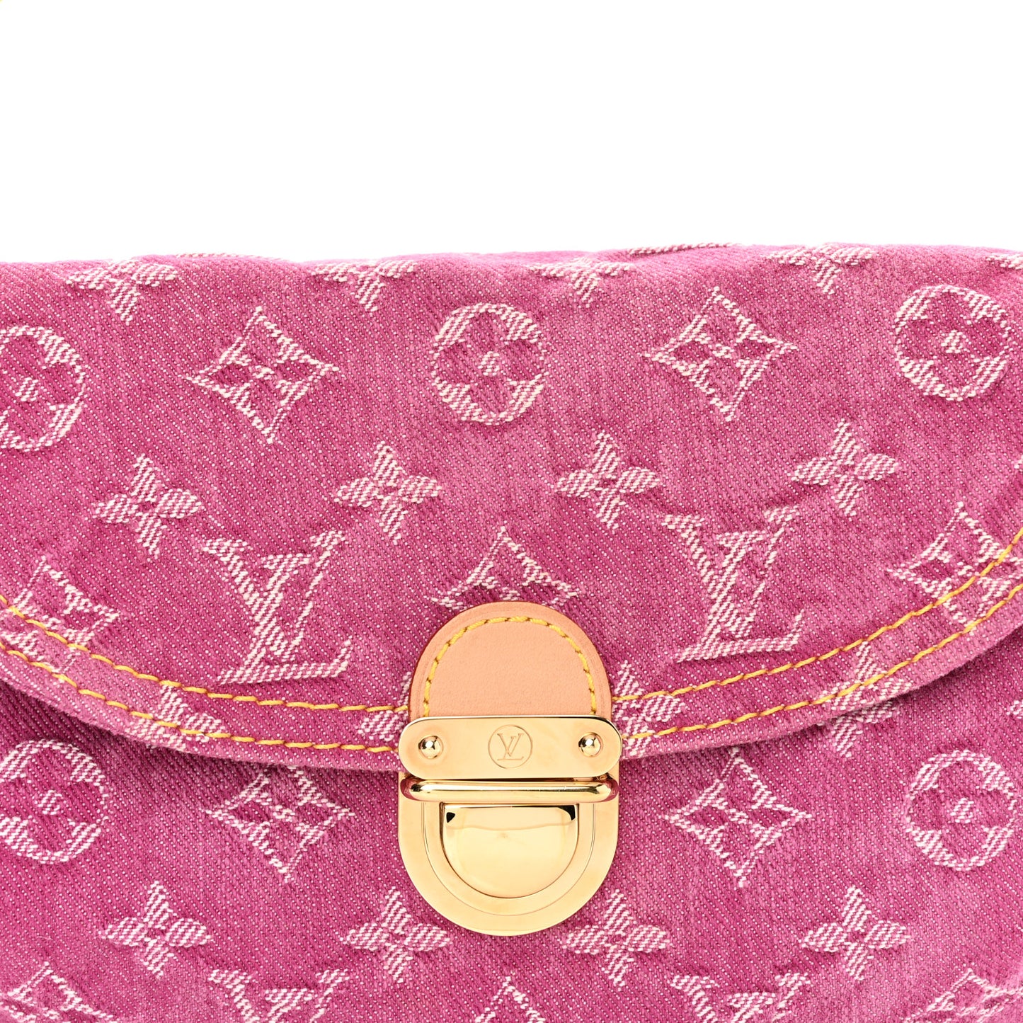 Monogram Denim Mini Pleaty Fuchsia