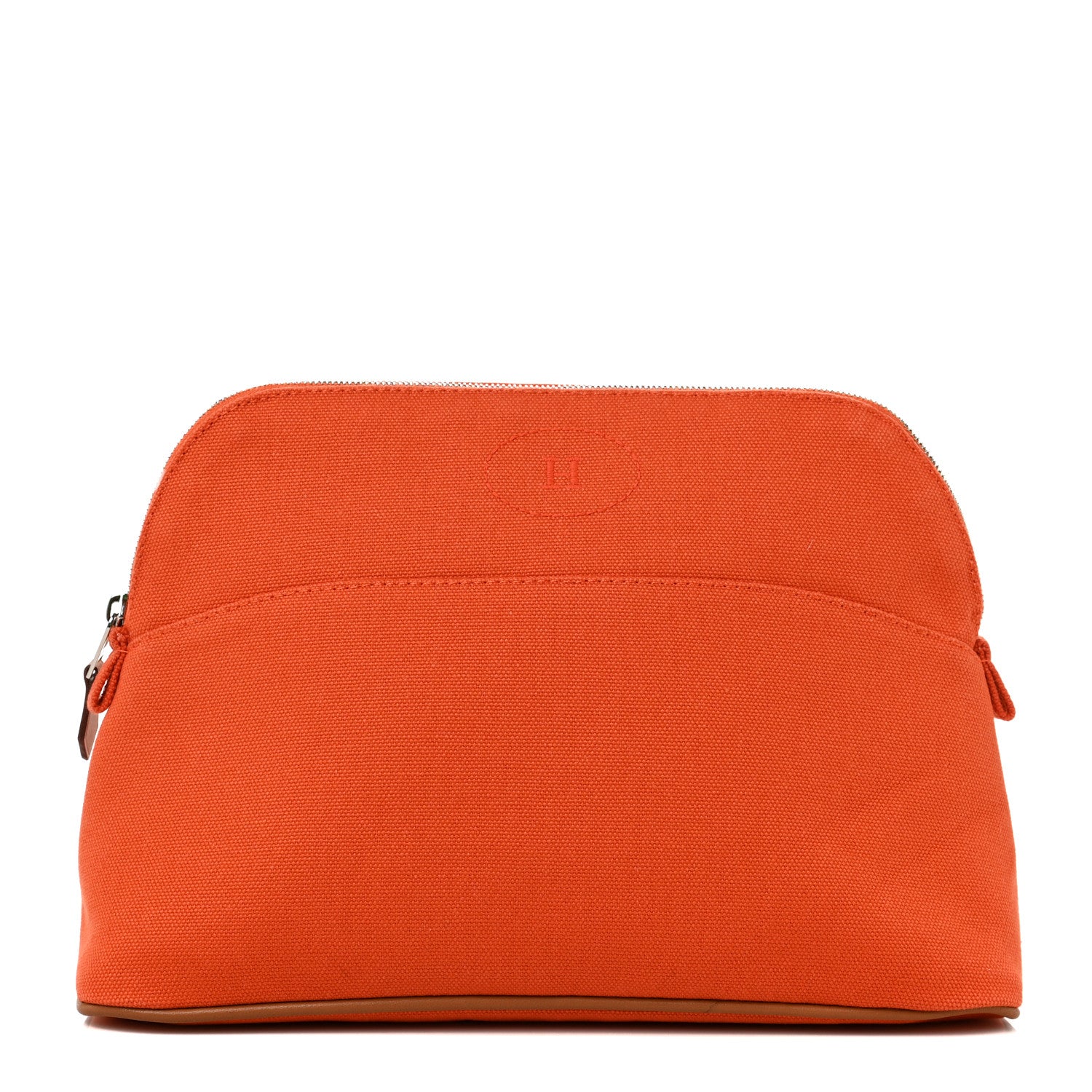 Hermes Cotton Canvas Mini Bolide Travel Cosmetic Pouch Feu 1 of 9