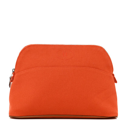Hermes Cotton Canvas Mini Bolide Travel Cosmetic Pouch Feu 1 of 9