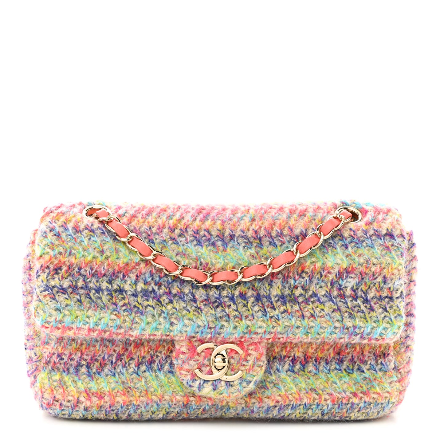 Knit Small Flap Orange Multicolor