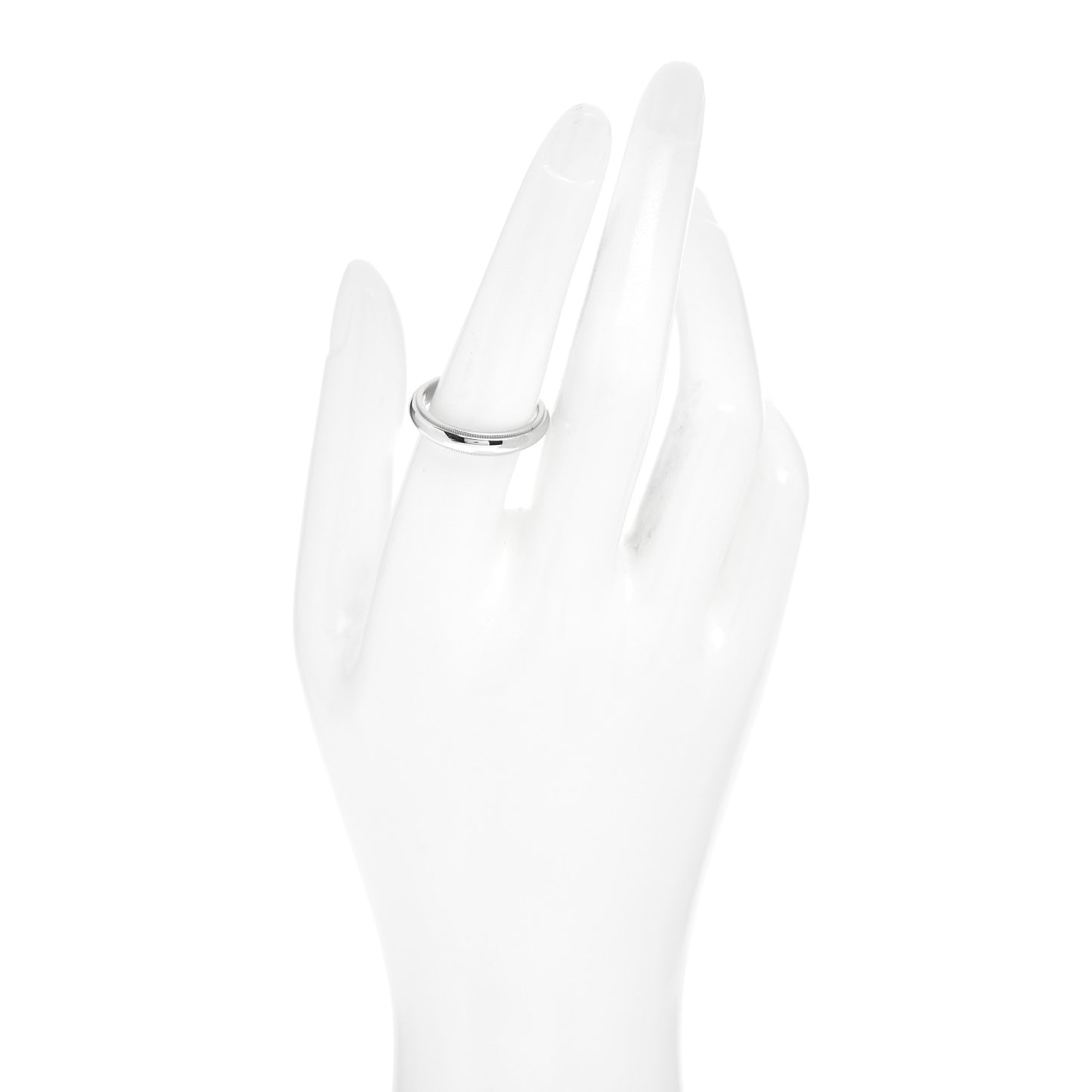 Platinum 4mm Classic Milgrain Wedding Band Ring 57 8