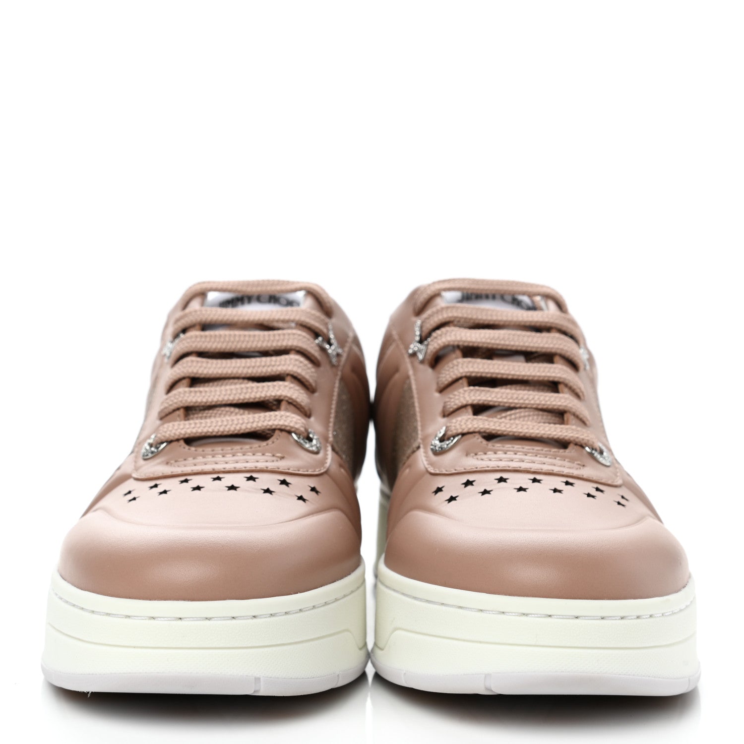 Jimmy Choo Calfskin Glitter Hawaii Sneakers 37 Ballet Pink 2 of 9