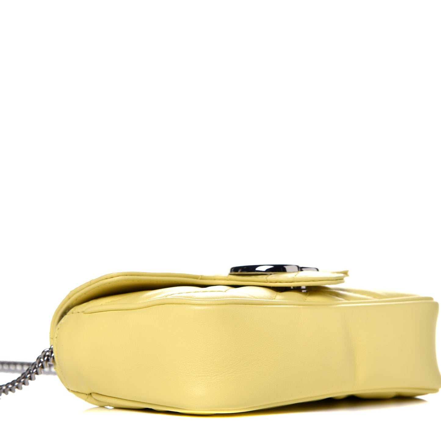 Calfskin Matelasse Super Mini GG Marmont Shoulder Bag Banana